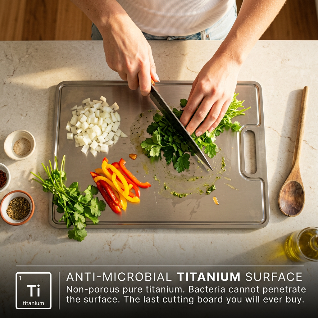 Titanium Cutting Board - split comparison