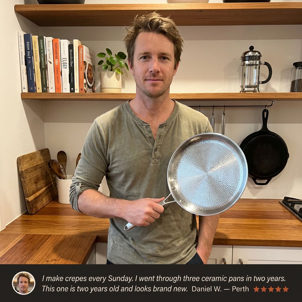Titanium Hammered Crêpe Pan Pro - Daniel BIFL testimonial