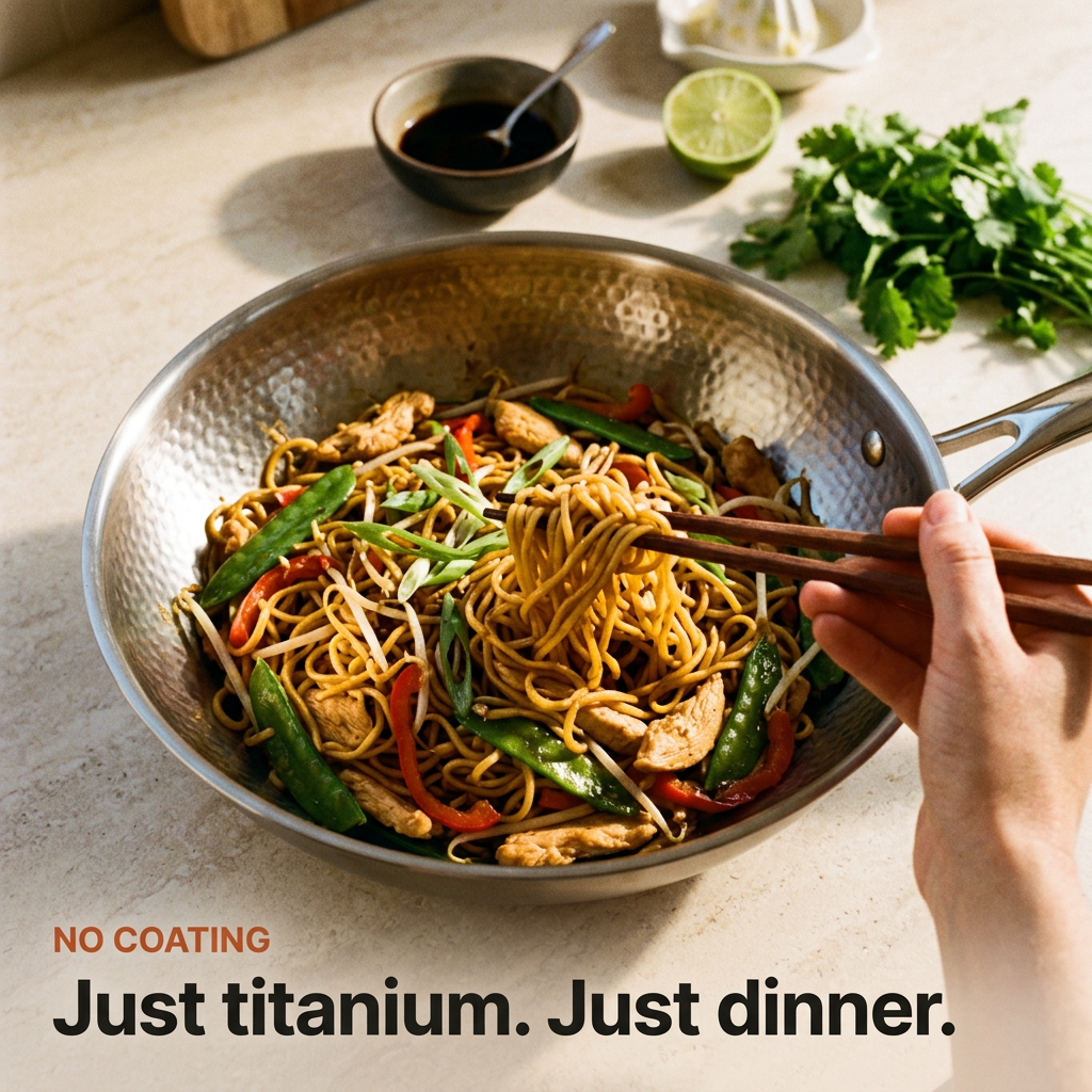 Titanium Hammered Wok Pan Pro - Just dinner