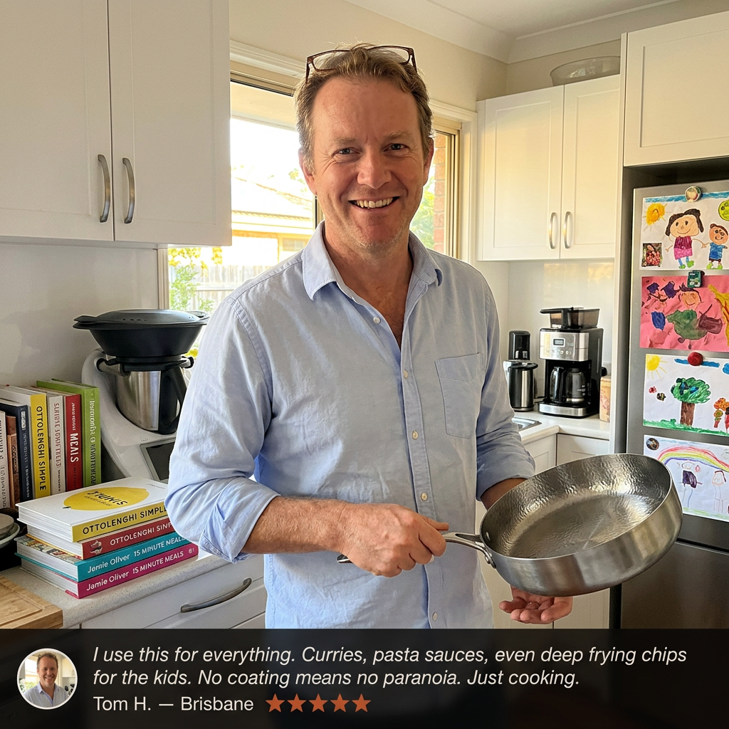 Titanium Hammered Deep Pan Pro - Tom BIFL testimonial