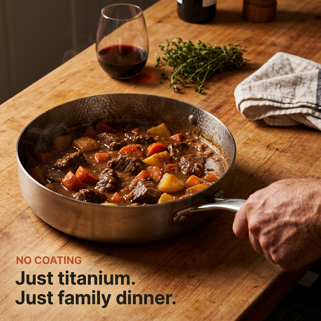 Titanium Hammered Deep Pan Pro - Just family dinner