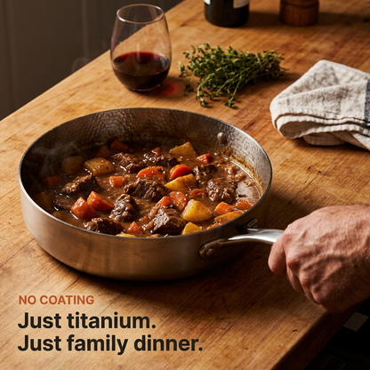 Titanium Hammered Deep Pan Pro - Just family dinner