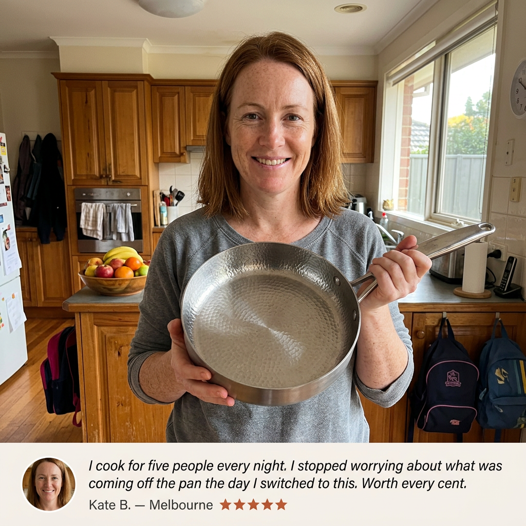 Titanium Hammered Deep Pan Pro - Kate mum testimonial