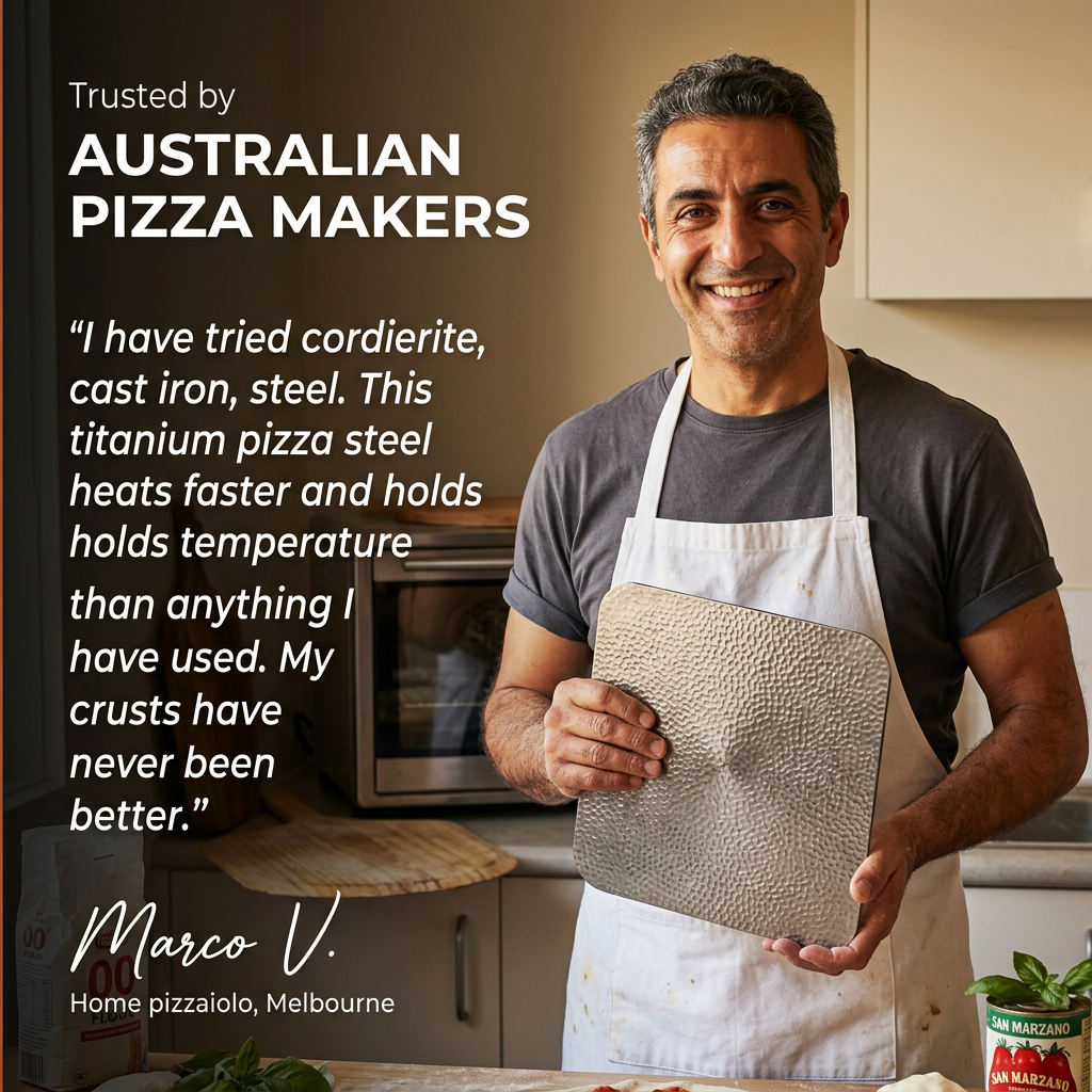 Titanium Hammered Pizza Steel - Marco chef testimonial