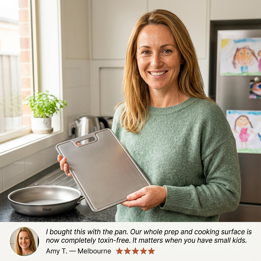 Titanium Cutting Board - Amy mum testimonial