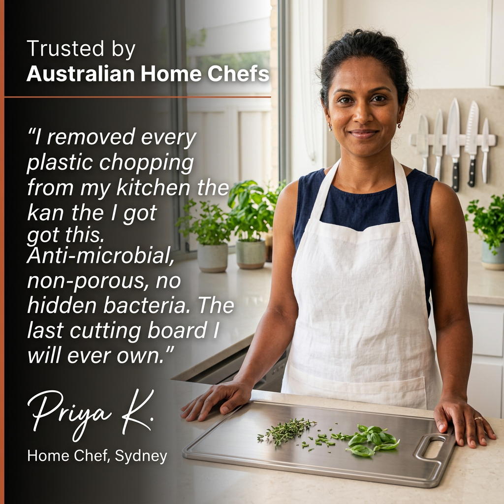 Titanium Cutting Board - Priya chef testimonial
