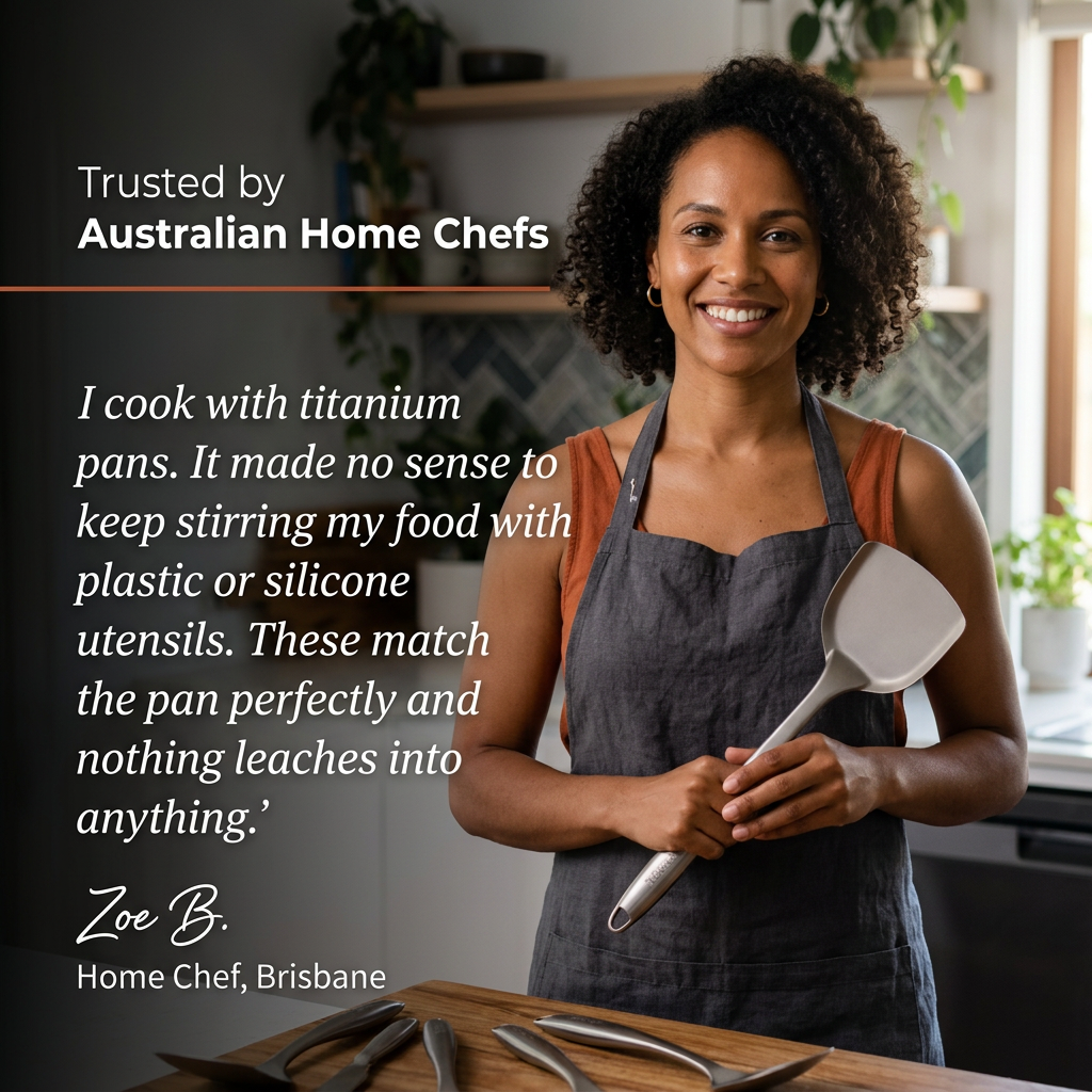 Titanium Utensil - Zoe chef testimonial