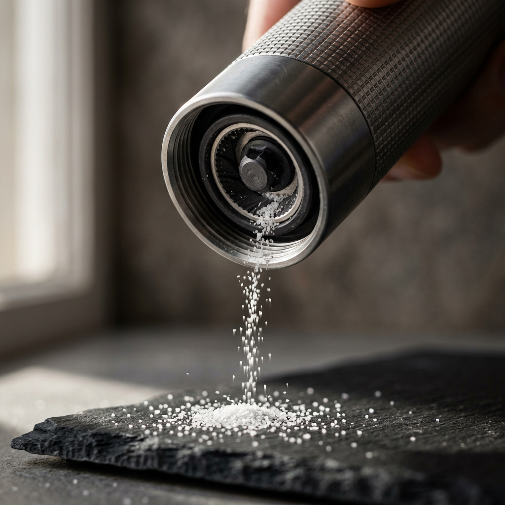 Salt Mill - grinding detail