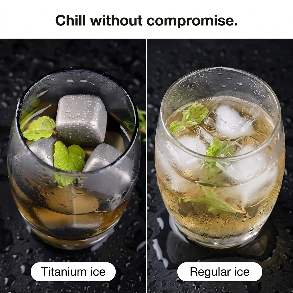Titanium Ice Cubes - split comparison