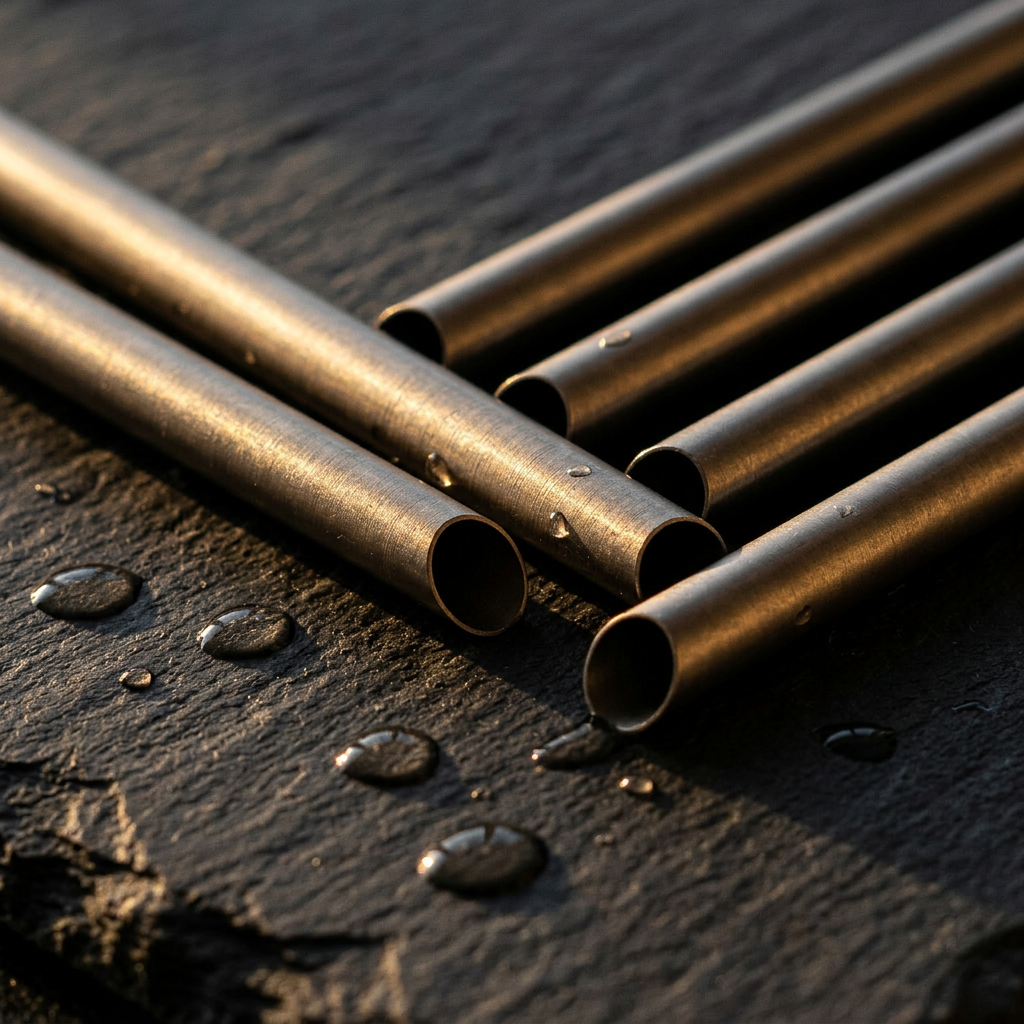 Titanium Straws - metallic finish detail