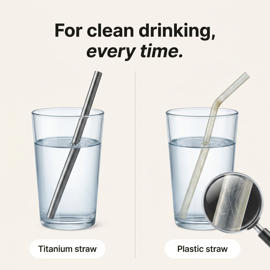 Titanium Straws - split comparison vs plastic