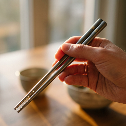 Titanium Chopsticks - close up detail