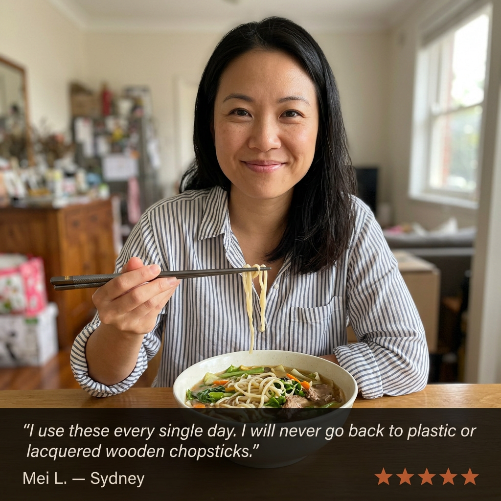 Titanium Chopsticks - Mei testimonial