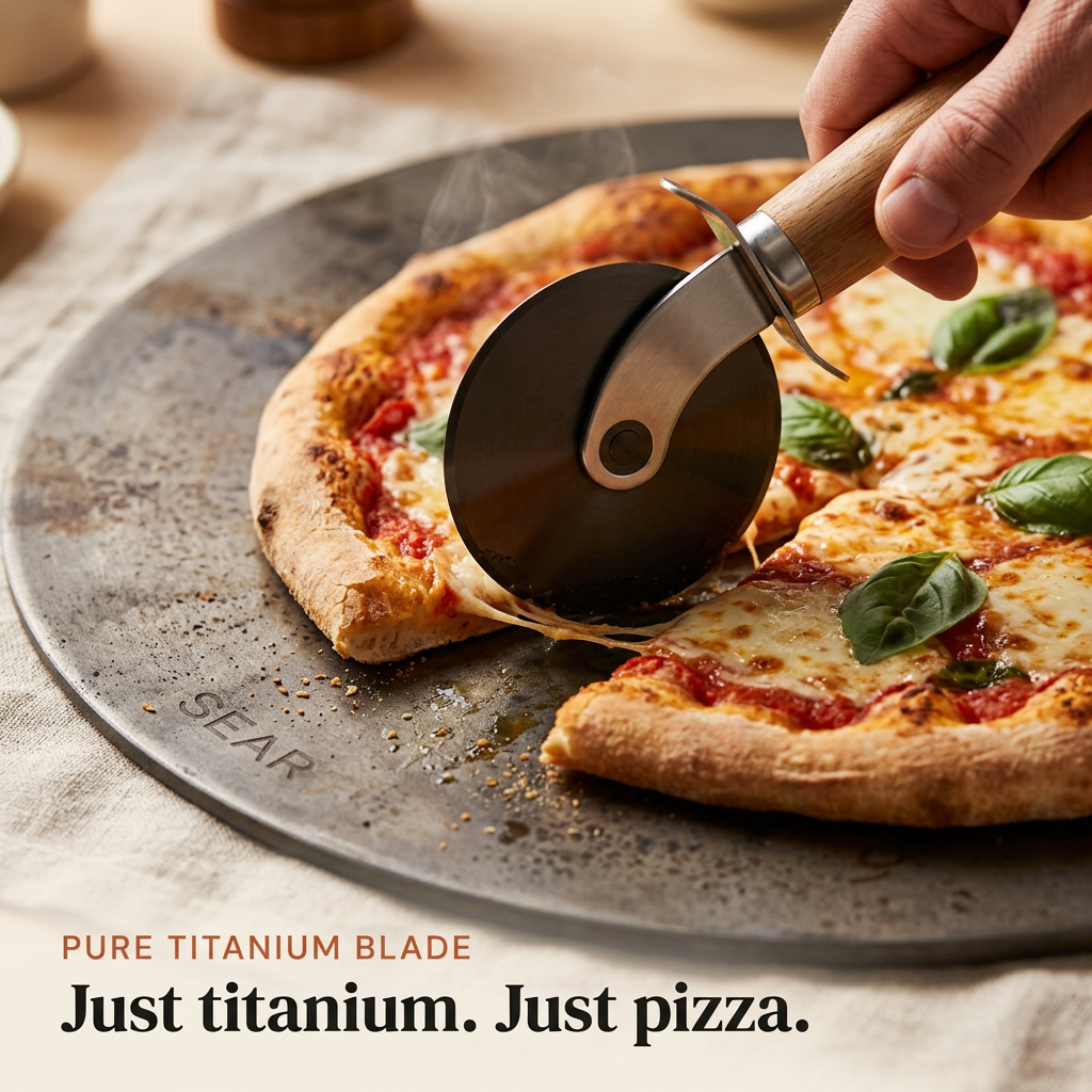 Pizza Wheel - slicing Margherita action