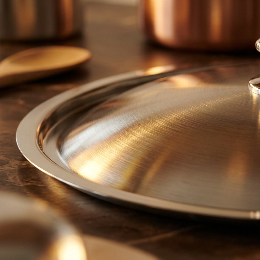 Stainless Steel Lid - chrome dome detail