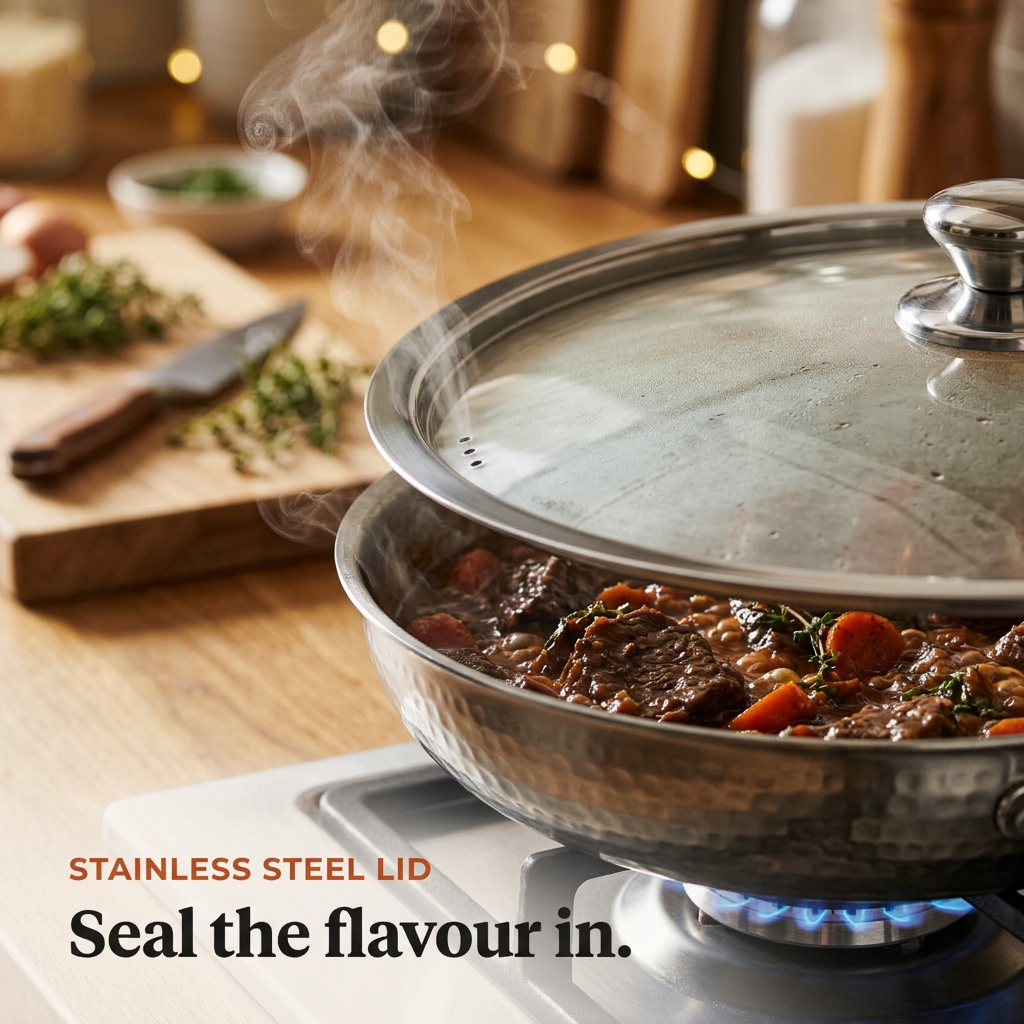 Stainless Steel Lid - steam simmering action