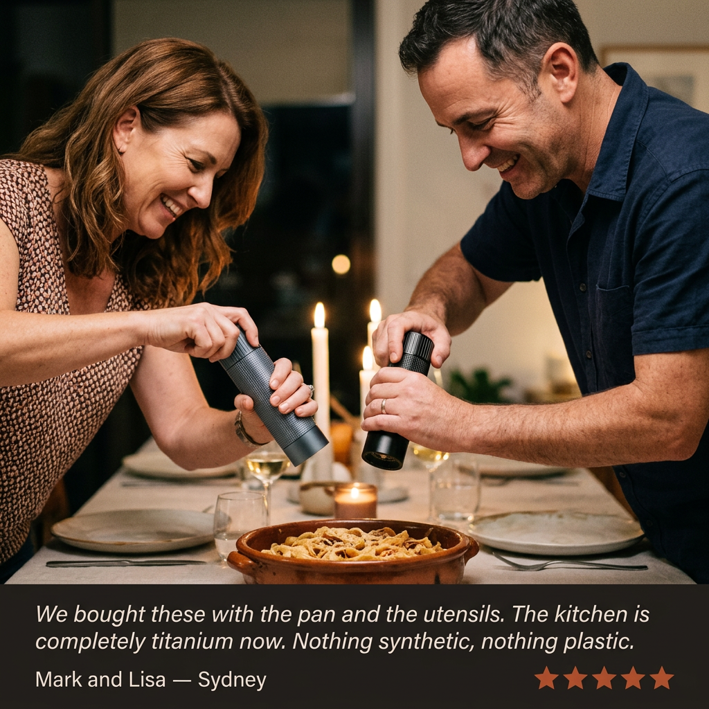 Salt and Pepper Mill Set - couple dinner testimonial