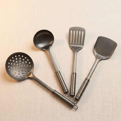 Titanium Utensil Set Bundle - flat lay fanned