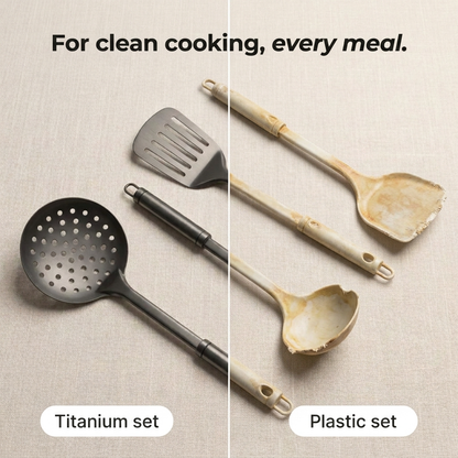 Titanium Utensil Set Bundle - split comparison vs plastic