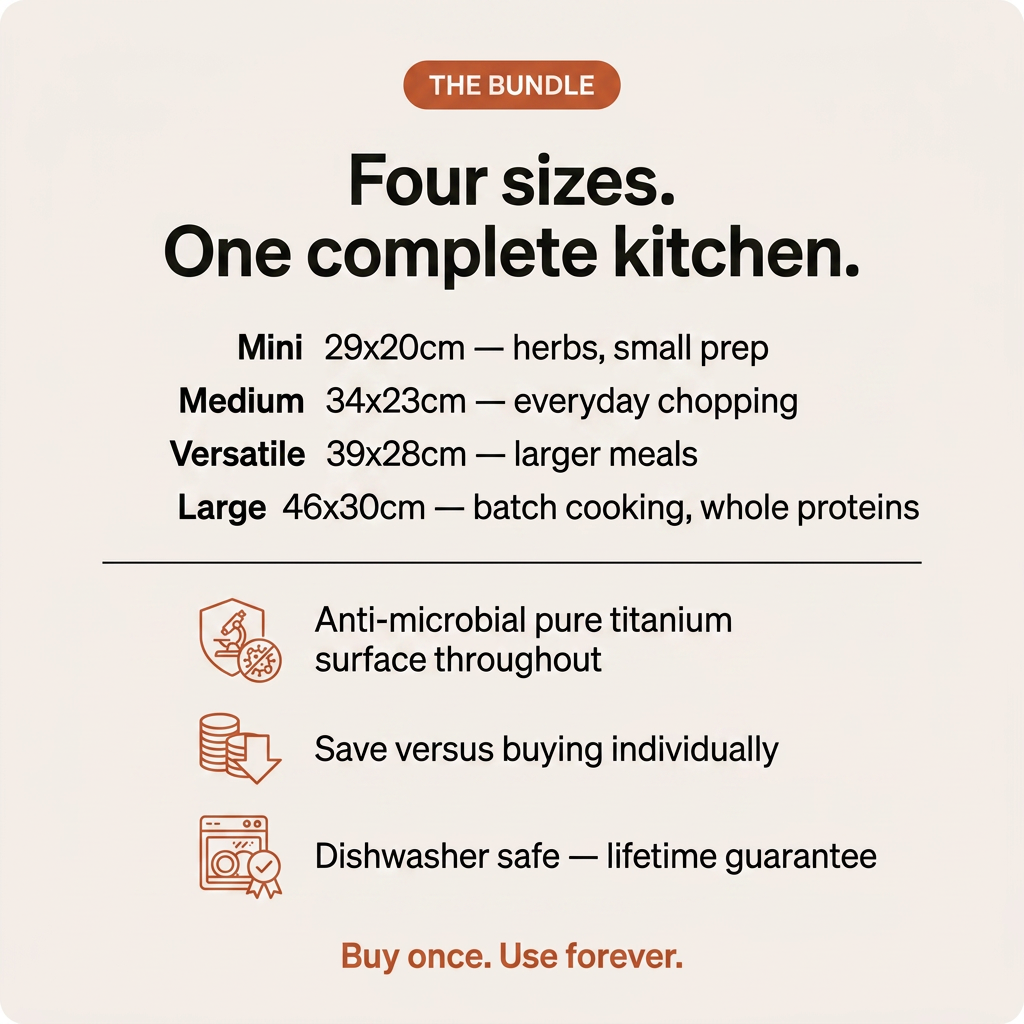 Titanium Cutting Board Bundle - four sizes card