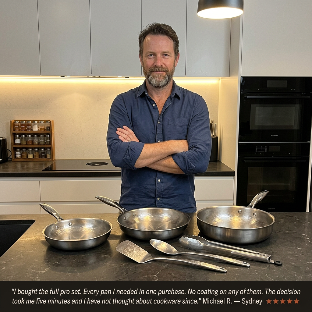 Titanium Hammered Cookware Set Pro - Michael testimonial