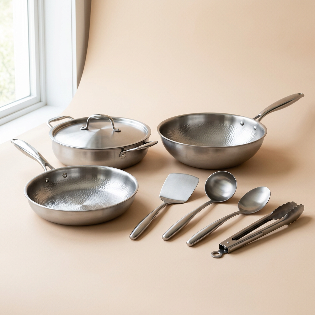 Titanium Hammered Cookware Set Pro - hero complete system