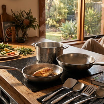 Titanium Hammered Cookware Set Pro - complete kitchen system
