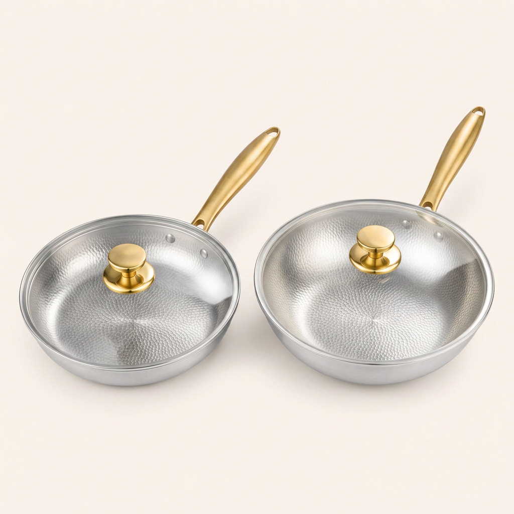 Titanium Pan Pro + Wok Pro Set - hero both pans