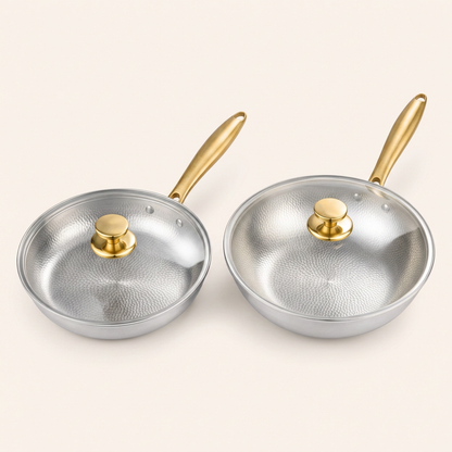 Titanium Pan Pro + Wok Pro Set - hero both pans