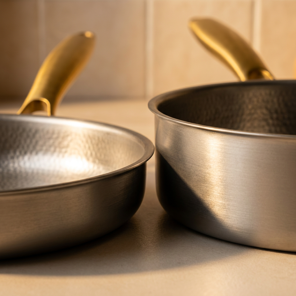 Titanium Pan Pro + High-Sided Pan Set - depth profile close up