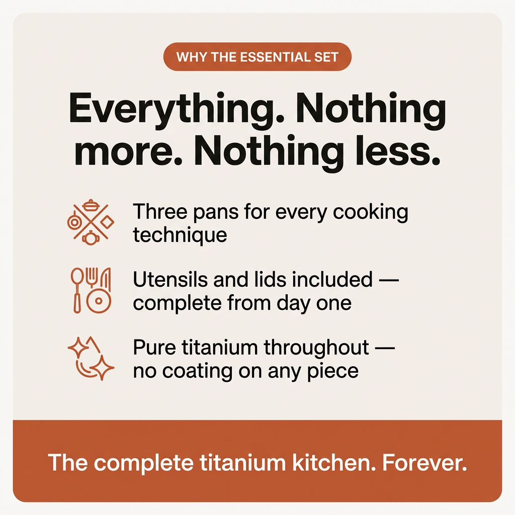 Essential Titanium Pan Set - why the set value card
