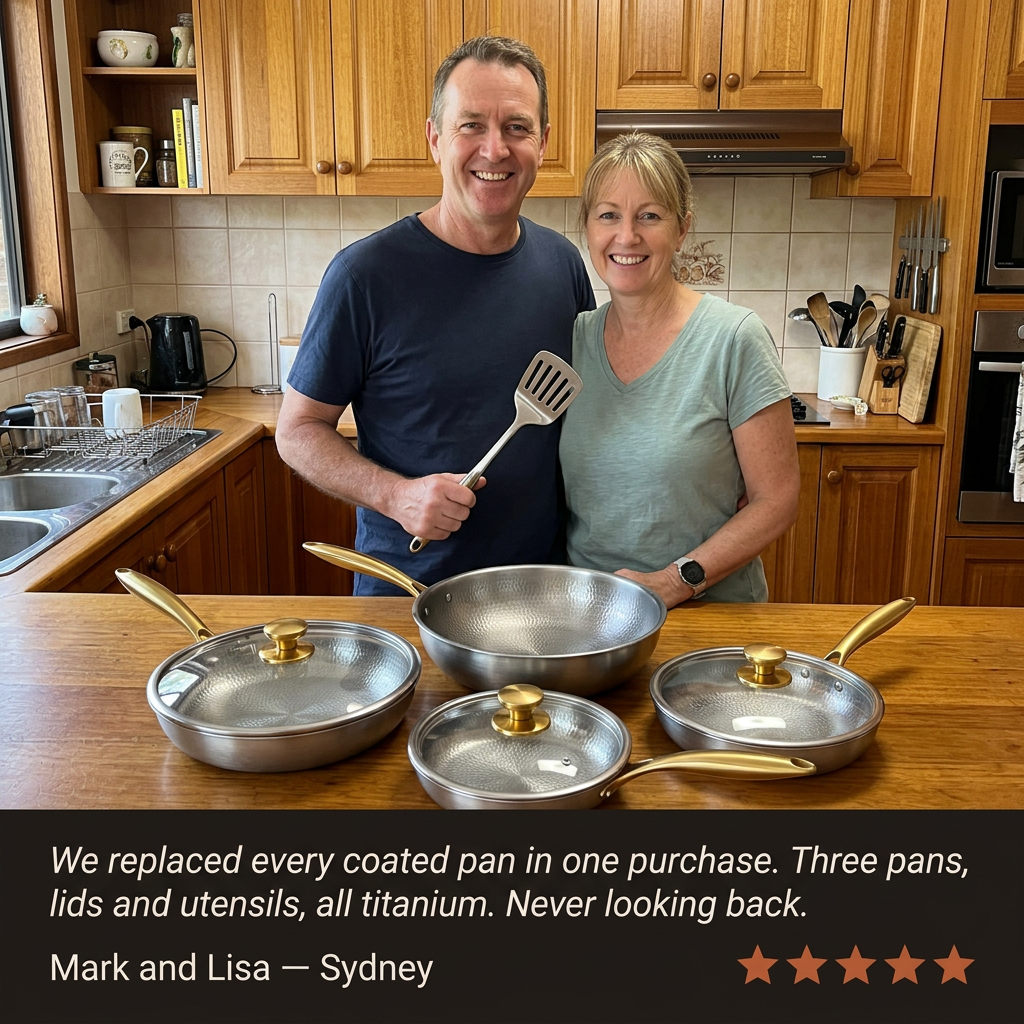Essential Titanium Pan Set - couple testimonial