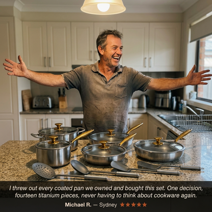 Complete Titanium Kitchen Set 14 Pieces - Michael testimonial