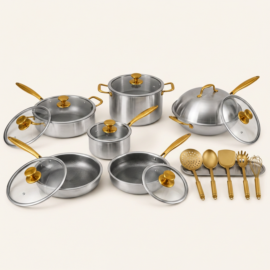 Complete Titanium Kitchen Set 14 Pieces - hero full system