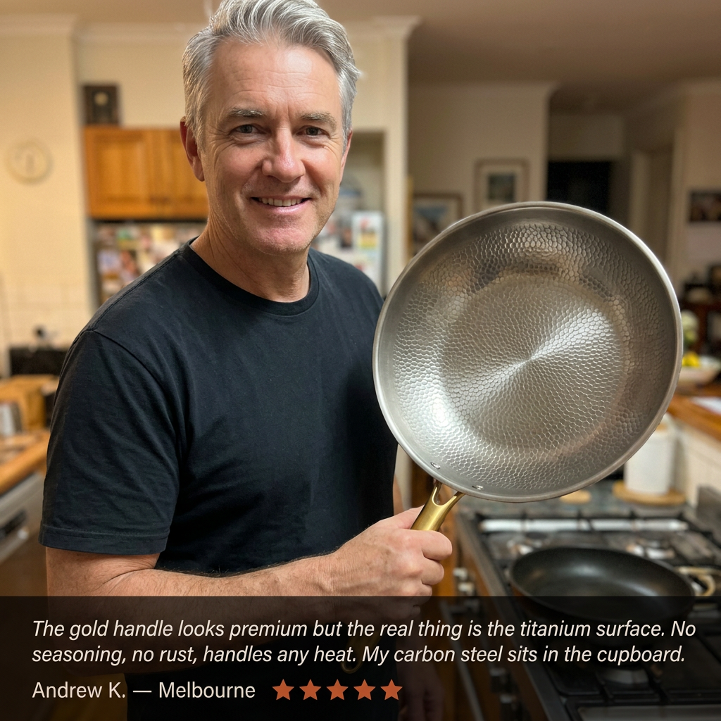 Titanium Wok Pro Gold Handle - Andrew testimonial