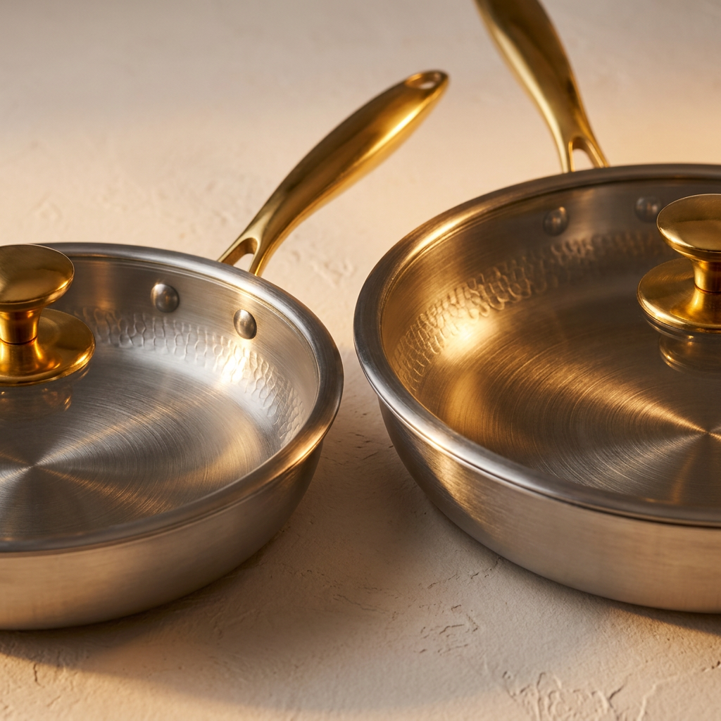 Everyday Titanium Pan Duo - size contrast close up